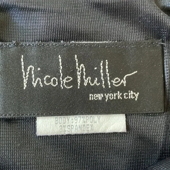 NICOLE MILLER dress size S black satin strapless long gown - Picture 4 of 6